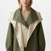 Women’s Jacket with Layered Collar and Front Buttons