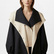 Women’s Jacket with Layered Collar and Front Buttons