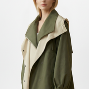 Women’s Jacket with Layered Collar and Front Buttons