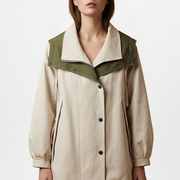 Women’s Jacket with Layered Collar and Front Buttons