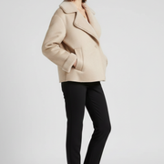 Women’s Jacket with Notched Collar and Faux Shearling Lining