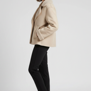 Women’s Jacket with Notched Collar and Faux Shearling Lining