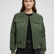 Women’s Jacket with Padded Surface and Zip Closure