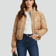 Women’s Jacket with Padded Surface and Zip Closure