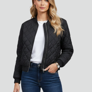 Women’s Jacket with Quilted Surface and Zip Closure