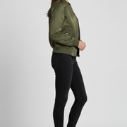 Women’s Jacket with Ribbed Collar and Zippered Pockets