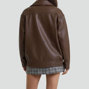 Women’s Jacket with Zip Closure and Ribbed Hem
