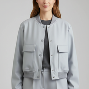 Women’s Jacket with Zip Detail and Sleeveless Design