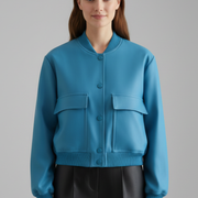 Women’s Jacket with Zip Detail and Sleeveless Design