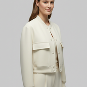 Women’s Jacket with Zip Detail and Sleeveless Design