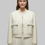 Women’s Jacket with Zip Detail and Sleeveless Design