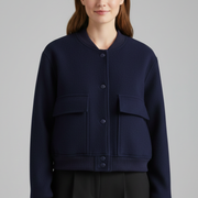 Women’s Jacket with Zip Detail and Sleeveless Design
