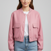 Women’s Jacket with Zip Detail and Sleeveless Design