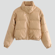 Women’s Jacket with Zip Fastening and Padded Surface