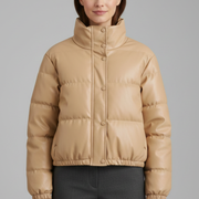 Women’s Jacket with Zip Fastening and Padded Surface