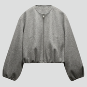 Women’s Jacket with Zip Fastening and Ribbed Hem