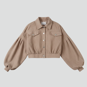Women’s Jacket with Zip Fastening and Ribbed Hem