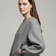 Women’s Jacket with Zip Fastening and Ribbed Hem
