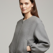 Women’s Jacket with Zip Fastening and Ribbed Hem