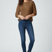 Women’s Jumper with Crew Neck and Ribbed Hem