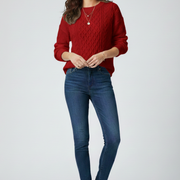 Women’s Jumper with Crew Neck and Ribbed Hem