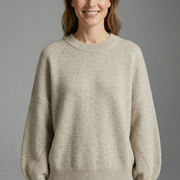 Women’s Jumper with Round Neck and Ribbed Cuffs