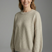 Women’s Jumper with Round Neck and Ribbed Cuffs
