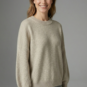 Women’s Jumper with Round Neck and Ribbed Cuffs