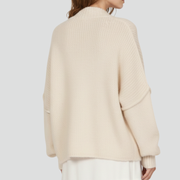 Women’s Knit Cardigan with Button-Front Design and Dropped Shoulders