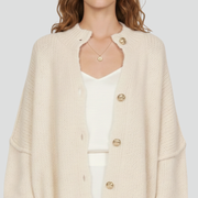 Women’s Knit Cardigan with Button-Front Design and Dropped Shoulders