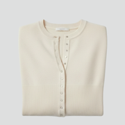 Women’s Knitted Cardigan with Round Neckline and Button-Front Design