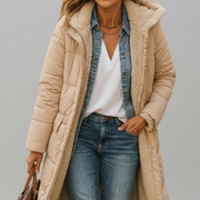 Women’s Long Coat with Hood and Zip