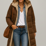 Women’s Long Coat with Hood and Zip