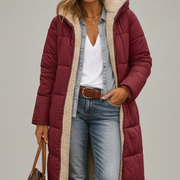 Women’s Long Coat with Hood and Zip