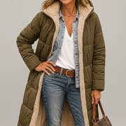 Women’s Long Coat with Hood and Zip