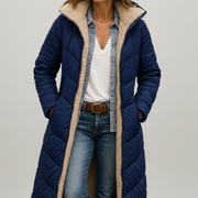 Women’s Long Coat with Hood and Zip