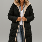 Women’s Long Coat with Hood and Zip