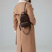 Women’s Long Coat with Lapel Collar and Trim Detailing