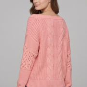 Women’s Oversized Sweater with Long Sleeves and Ribbed Cuffs