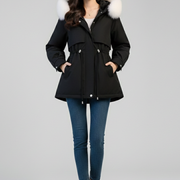 Women’s Parka with Hood and Drawstring Waist