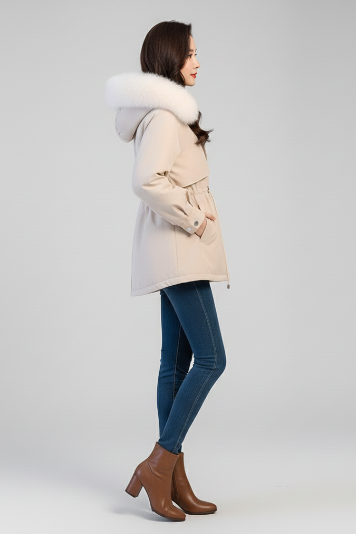 Women’s Parka with Hood and Drawstring Waist