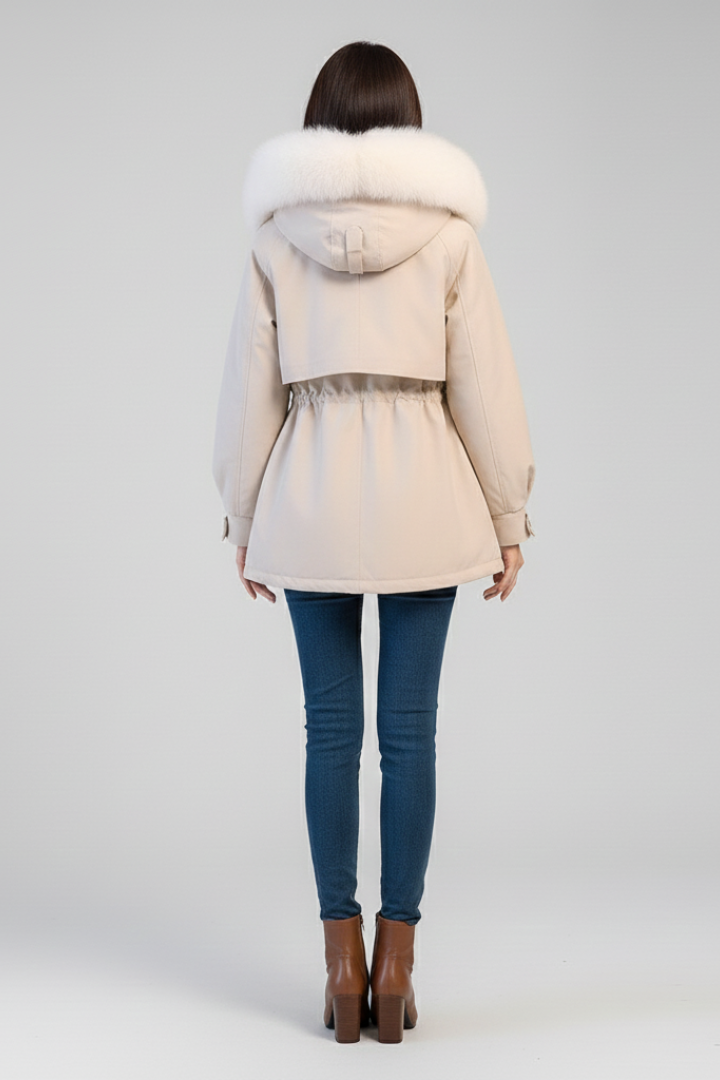 Women’s Parka with Hood and Drawstring Waist