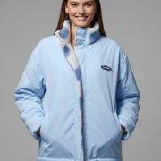 Women’s Reversible Coat with Heart Pattern and Hood