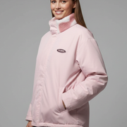 Women’s Reversible Coat with Heart Pattern and Hood