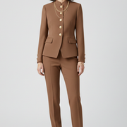 Women’s Short Jacket with Button Closure and Side Pockets