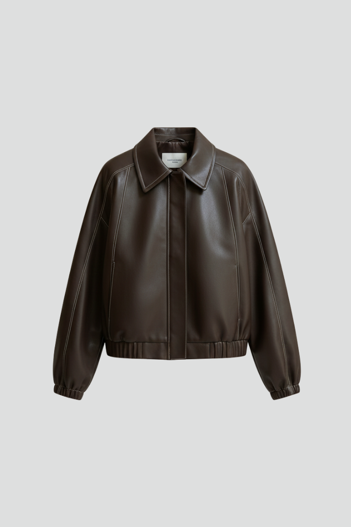 Women’s Short Jacket with Zip Closure and Elasticated Cuffs