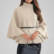 Women’s Short Poncho Coat with Batwing Sleeves