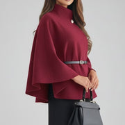 Women’s Short Poncho Coat with Batwing Sleeves