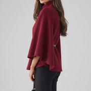 Women’s Short Poncho Coat with Batwing Sleeves