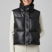 Women’s Sleeveless Jacket with Zip Closure